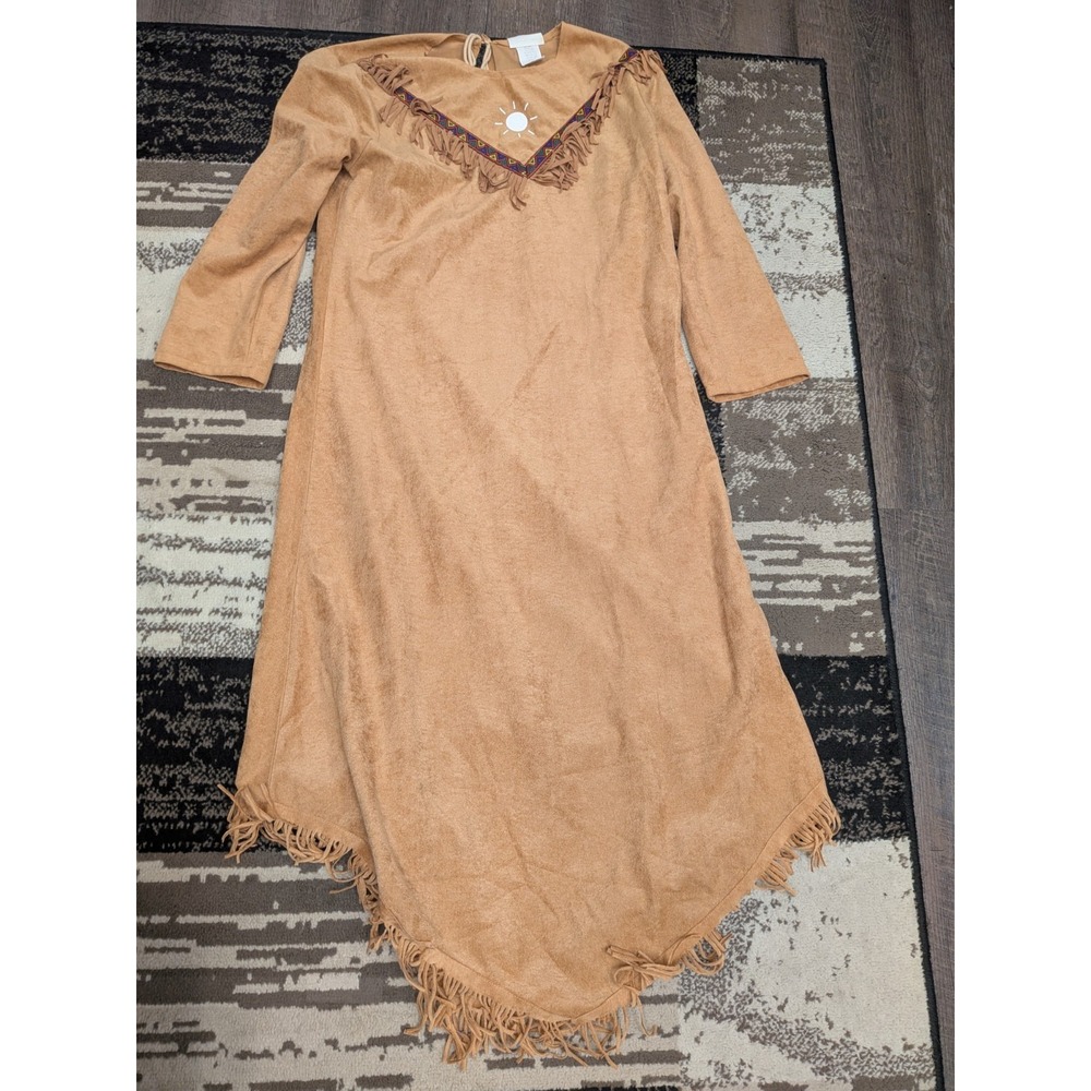 Vintage California Costume Collections Western Dress Faux Suede Fringe Boho Flaw